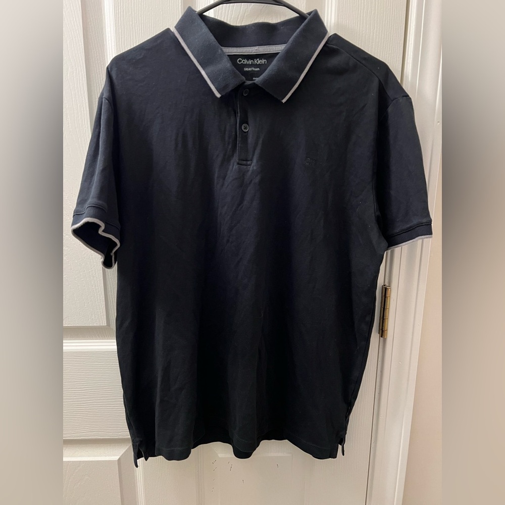 5/$25 Calvin Klein Men’s Liquid Touch Short Sleeve Polo Shirt Black SZ L